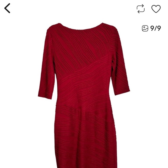 Donna Morgan Dresses & Skirts - Donna Morgan Burgundy Textured Tie-Waist Midi Dress